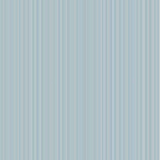 Pin Stripe Mid Blue - Driftwood quilting fabric by Makower UK