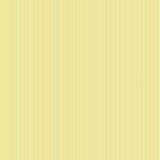 Pin Stripe Yellow - Petite Fleur quilting fabric by Makower UK