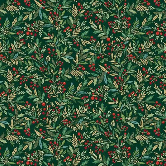 Makower UK Adorn - Holly Green