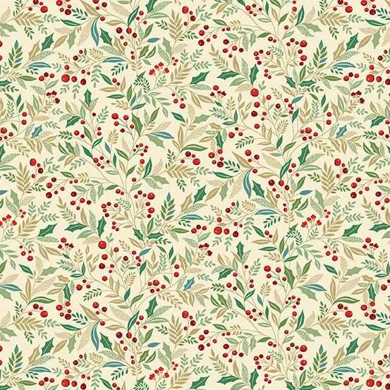 Makower UK Adorn - Holly Cream
