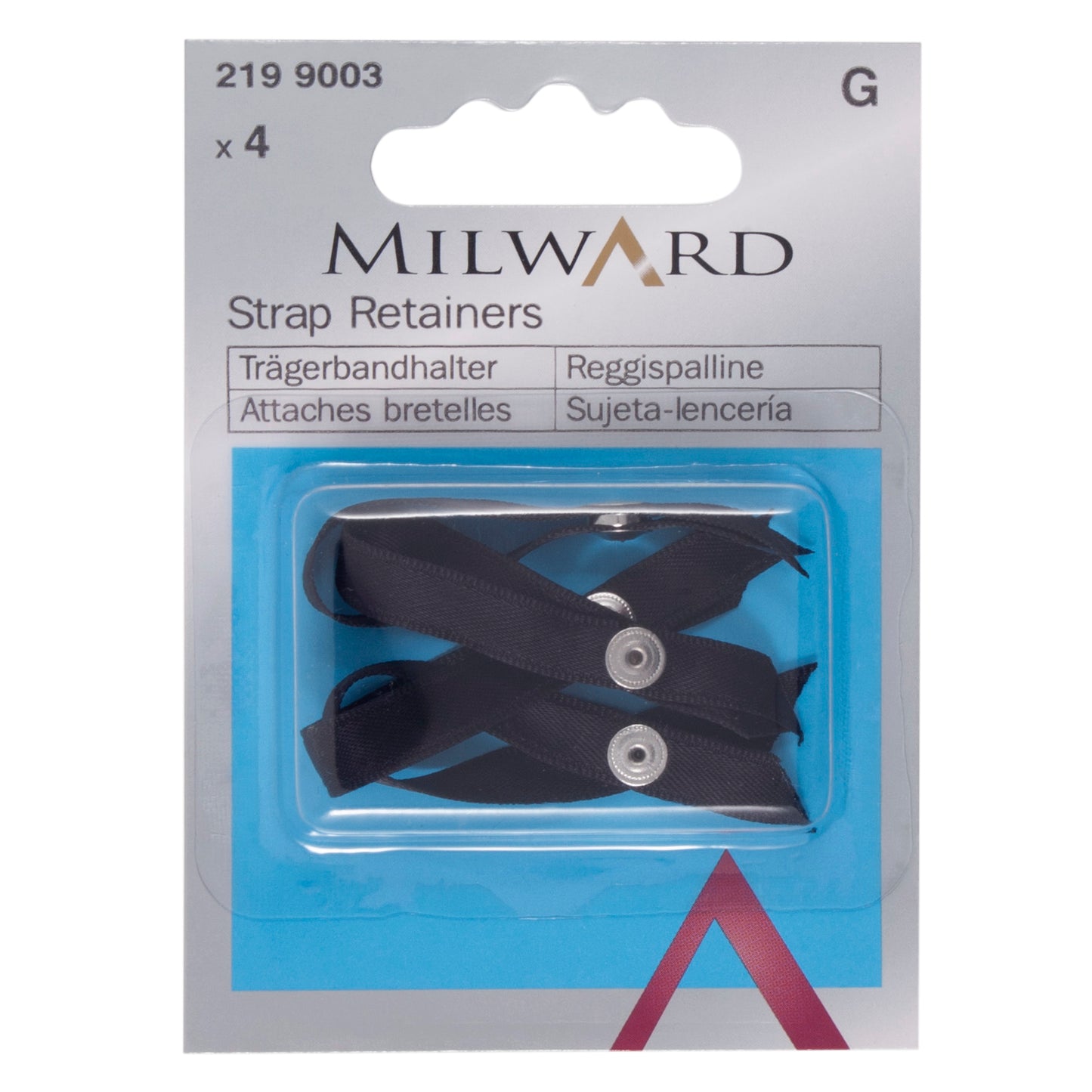 Milward Bra Strap Retainers Black 4 Pieces