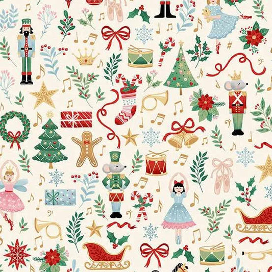 Makower UK The Nutcracker - Fairytale Cream