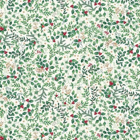 Makower UK Country Christmas - Evergreen Cream