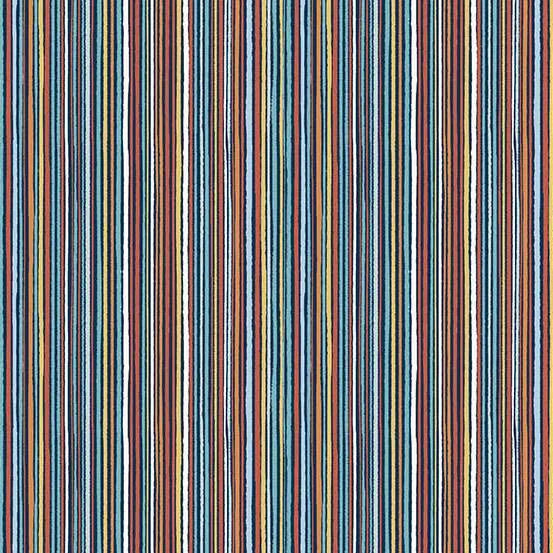 Makower UK Orbit - Fine Stripe Blue
