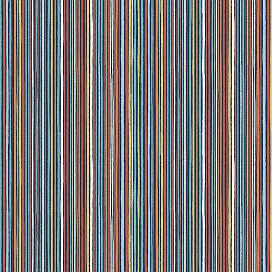 Makower UK Orbit - Fine Stripe Blue