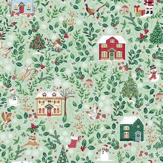 Makower UK Country Christmas - Cottages Green