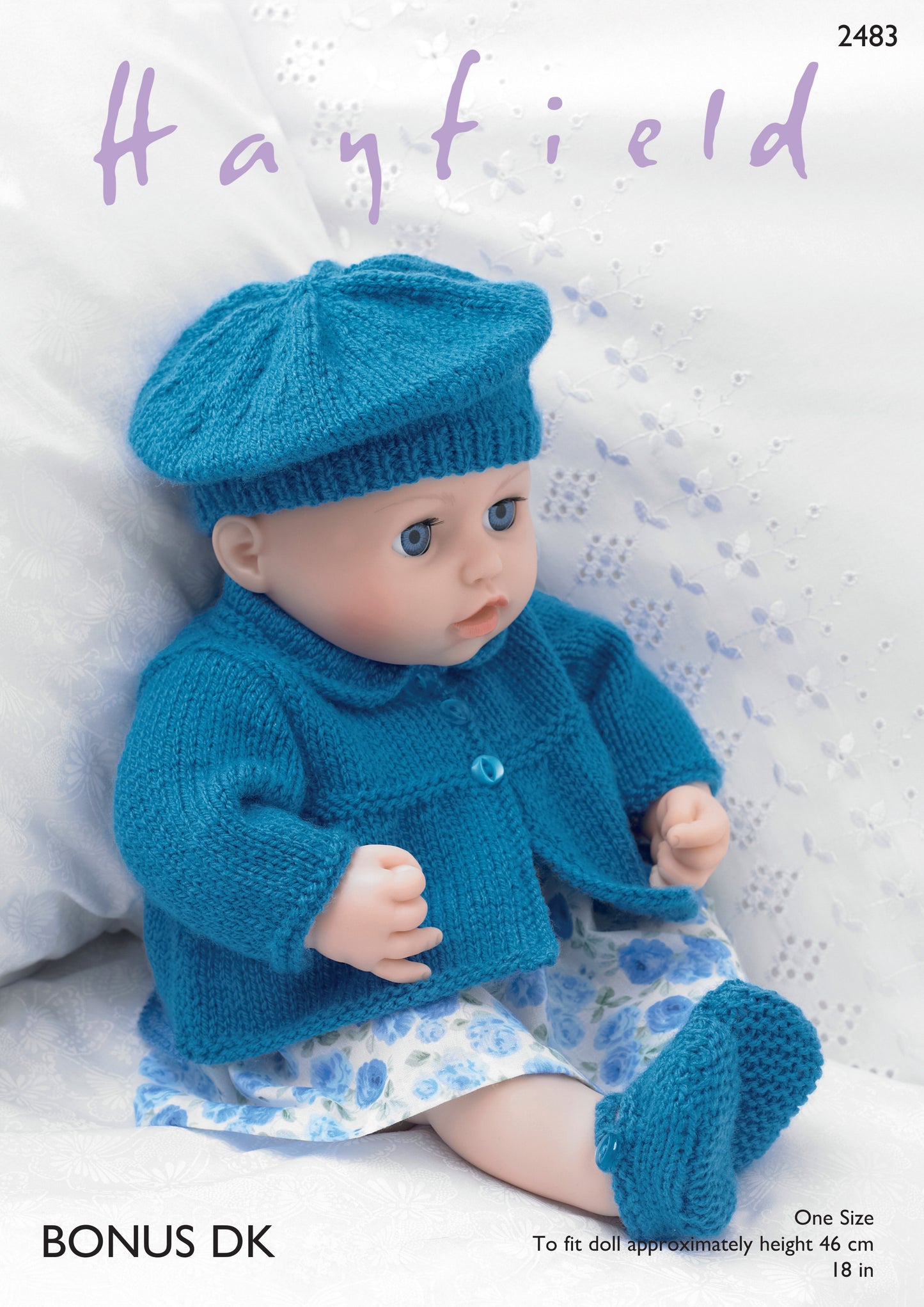 Hayfield Pattern 2483 - Baby dolls jacket,beret,shoes & pants Hayfield Bonus DK - Product image