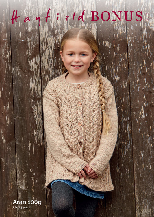 Hayfield Pattern 2510 - Girls coat-Hayfield bonus aran - Product image