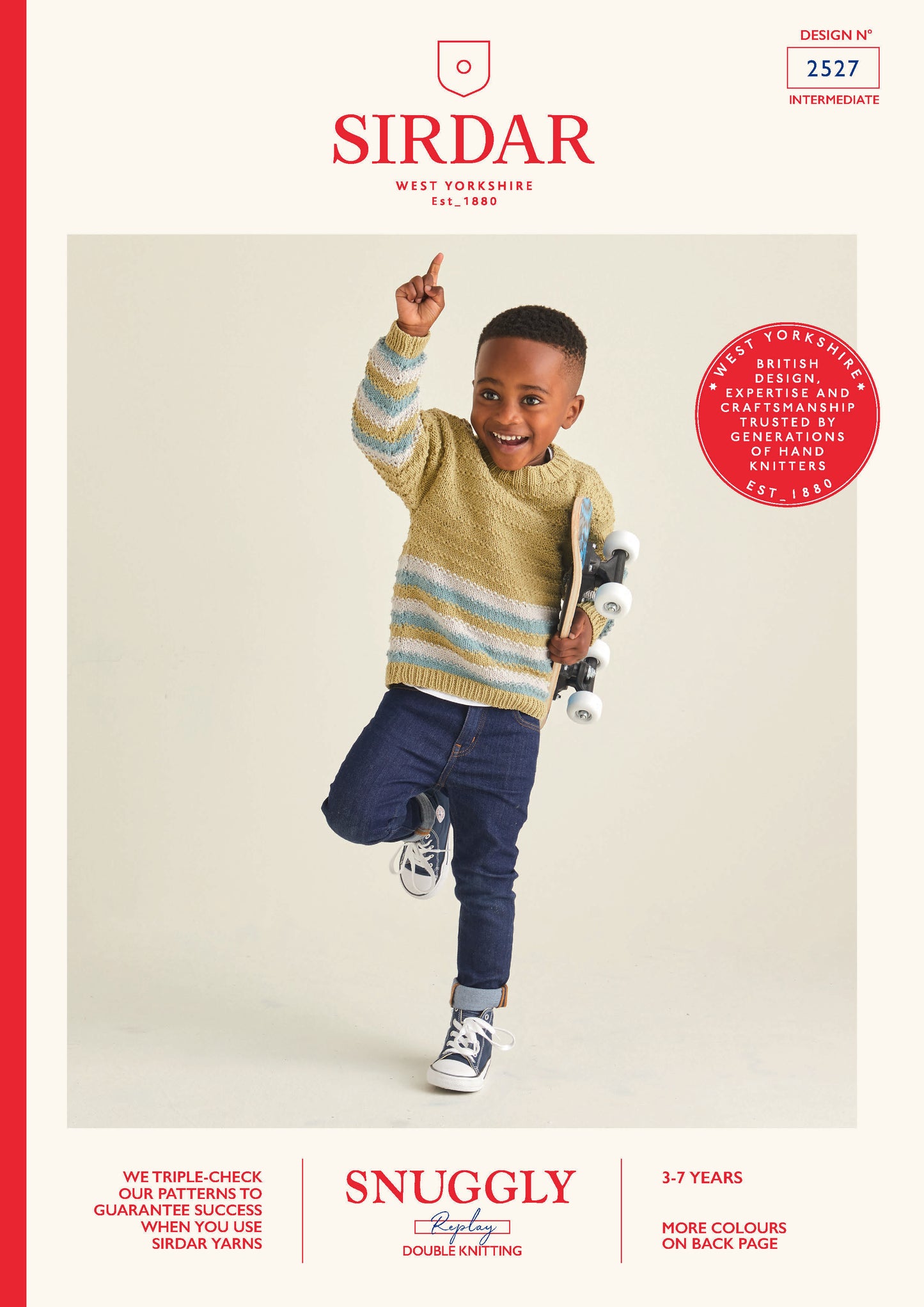 Sirdar Pattern 2527 - Kids ridge striped sweater-Snuggly replay DK - Product image