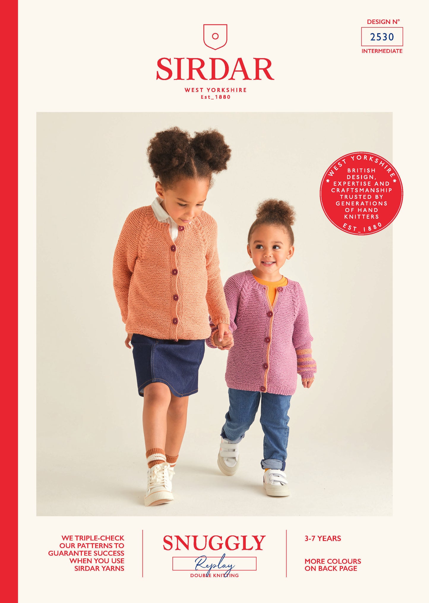 Sirdar Pattern 2530 - Kids cable raglan cardigan-Snuggly replay DK - Product image