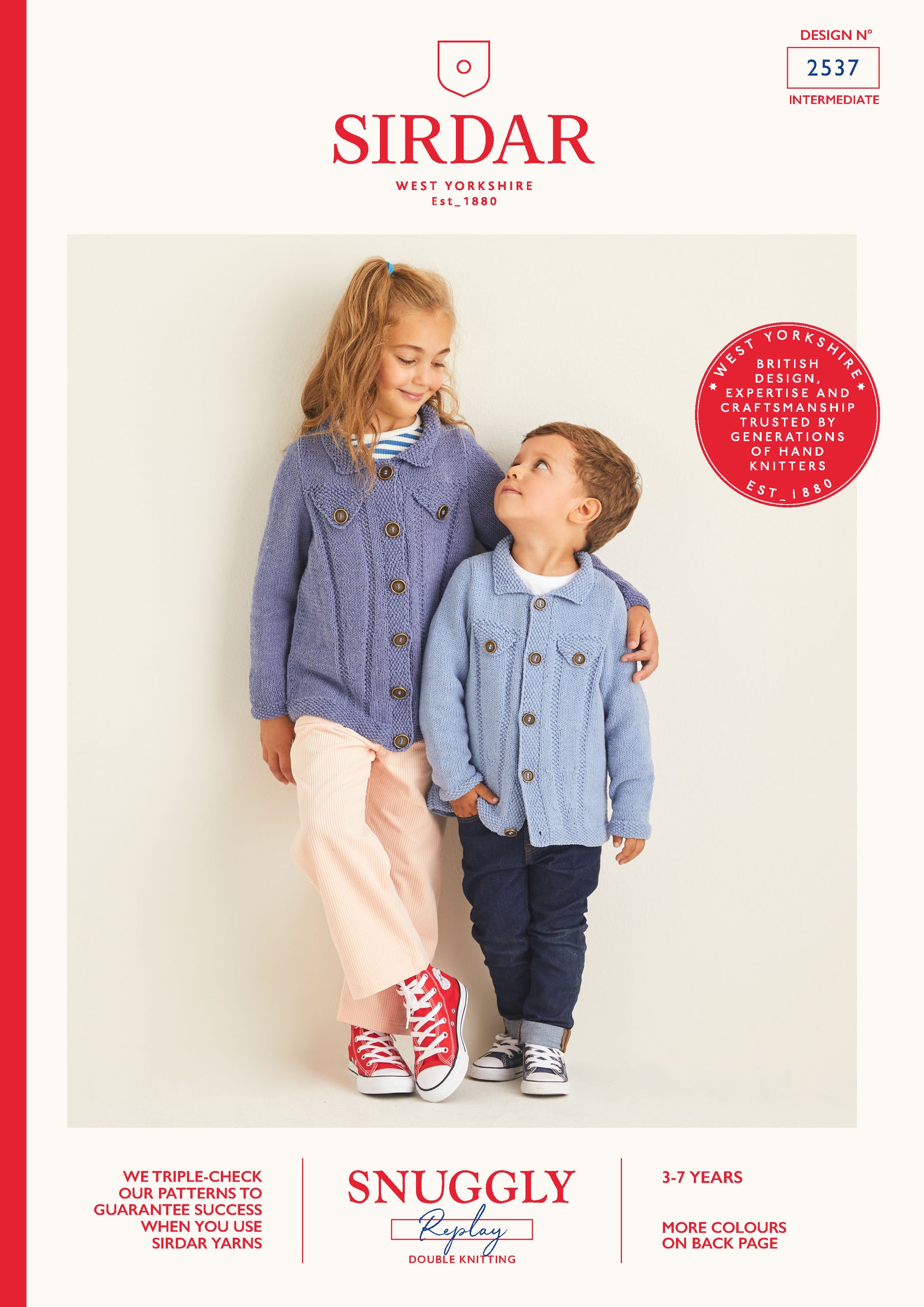 Sirdar Pattern 2537 - Kids denim jacket style-Snuggly replay DK - Product image