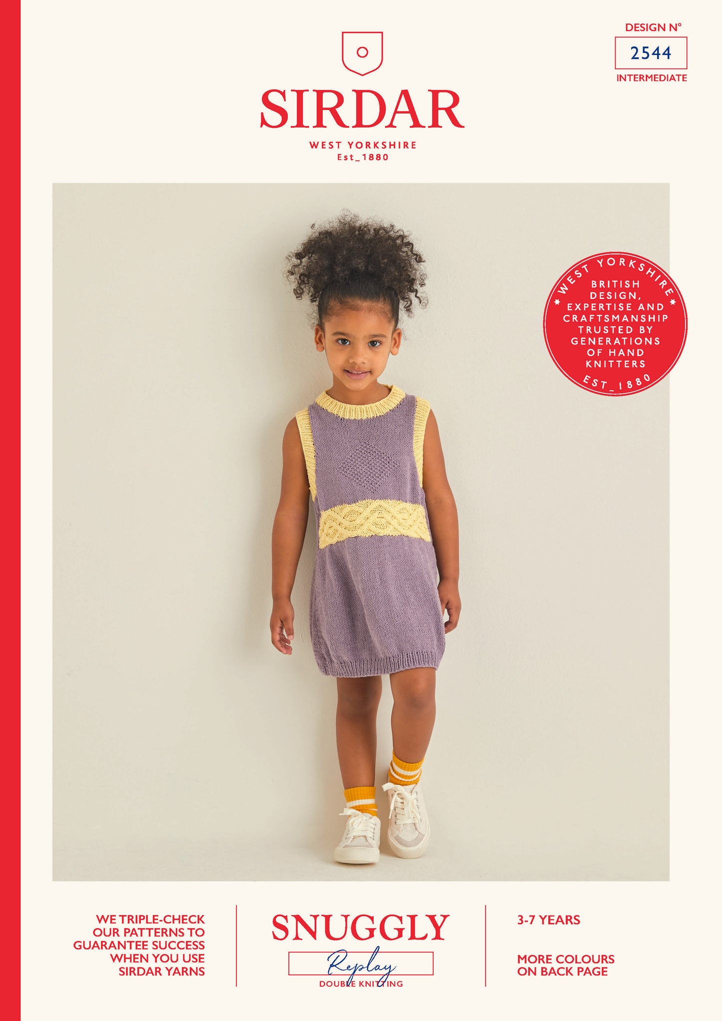 Sirdar Pattern 2544 - Kids cable sweater dress-Snuggly replay DK - Product image