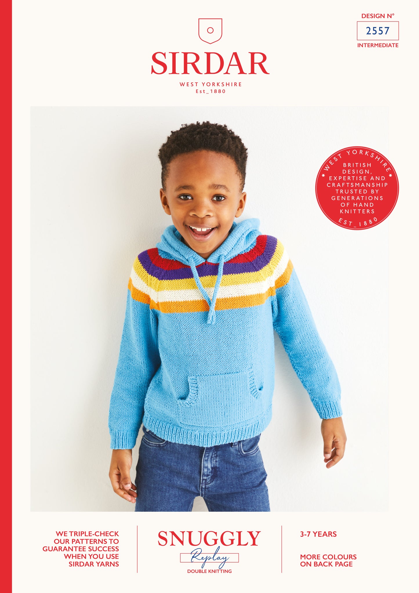 Sirdar Pattern 2557 - Kids striped hoodi