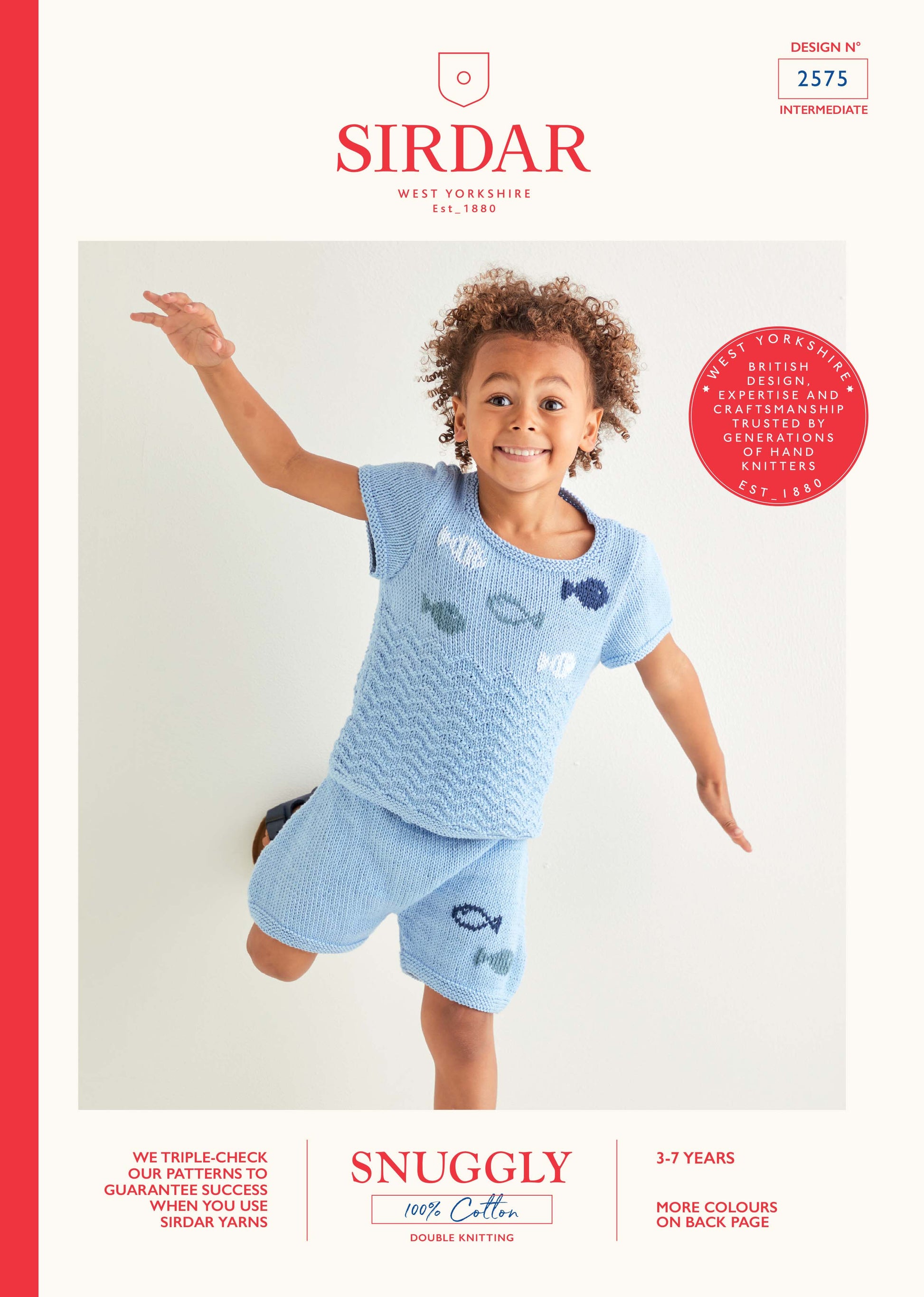 Sirdar Pattern 2575 - Under the sea top & shorts-Snuggly 100% cotton - Product image