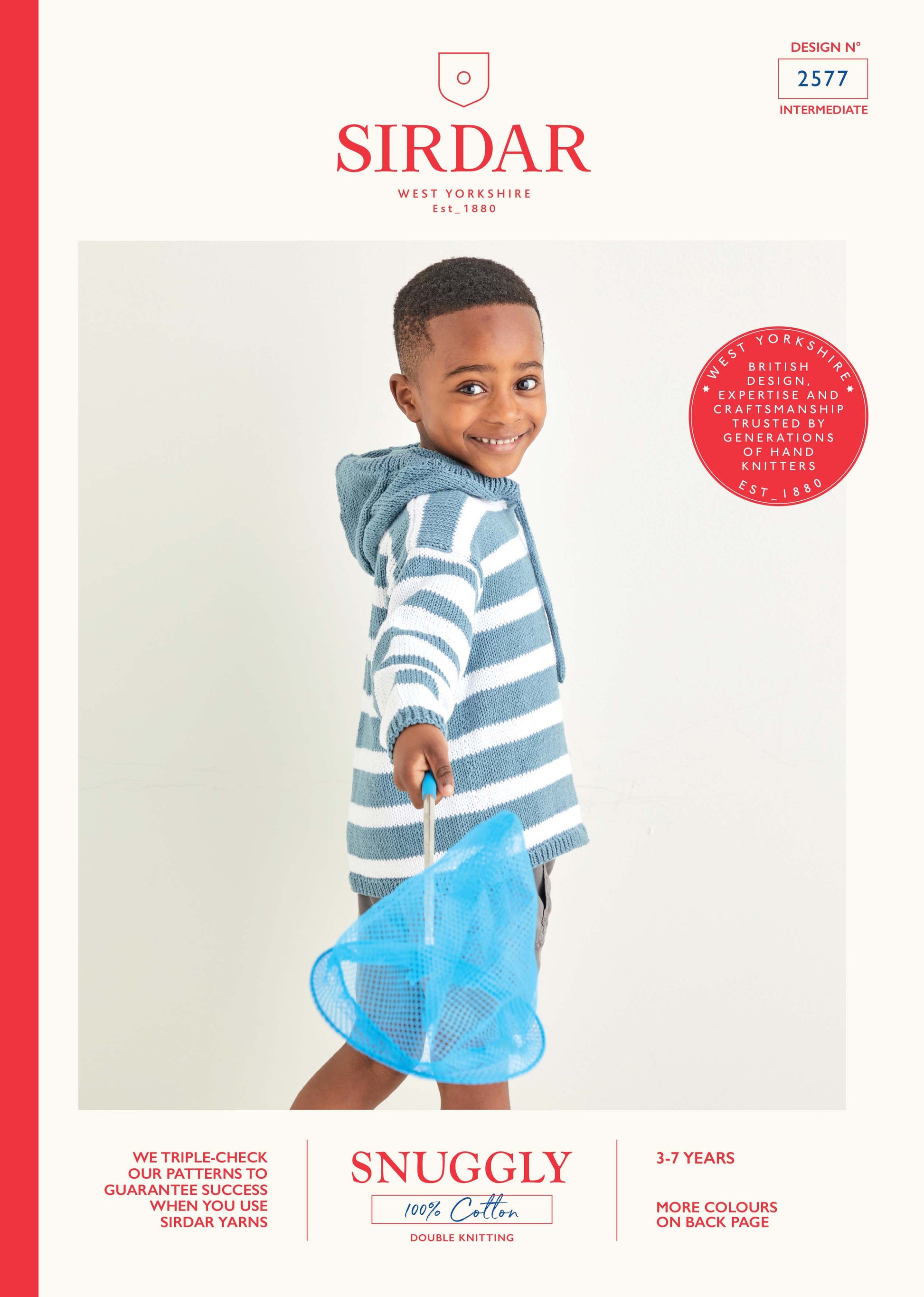 Sirdar Pattern 2577 - Deck chair striped hoodie-Snuggly 100% cotton - Product image