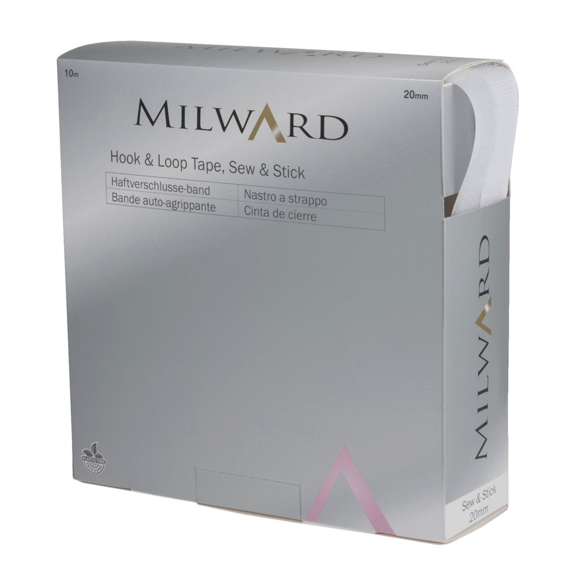 Milward Hook and Loop Tape Sew and Stick 20mm White (Per Metre)