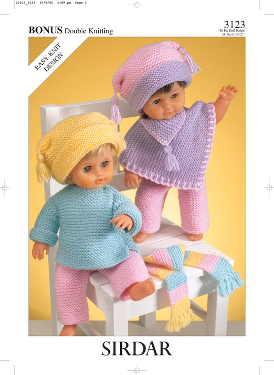 Hayfield Pattern 3123 - Dolls outfit & accessories-Hayfield bonus DK - Product image