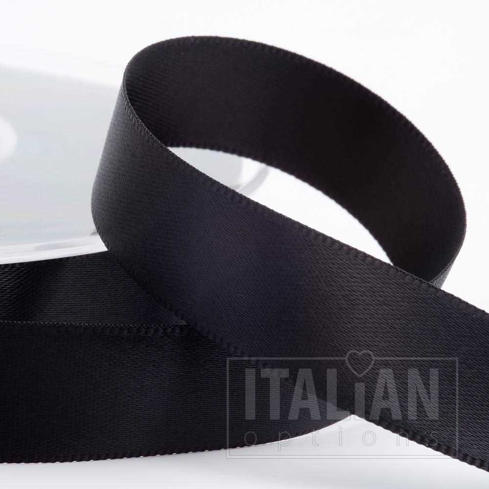 Black Satin Ribbon 25mm x 25m