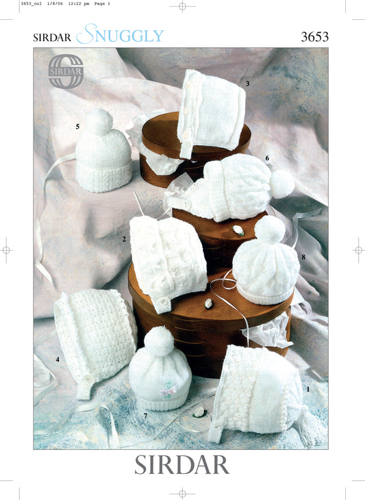 Sirdar Pattern 3653 - Baby hats-Snuggly DK & 4 ply - Product image