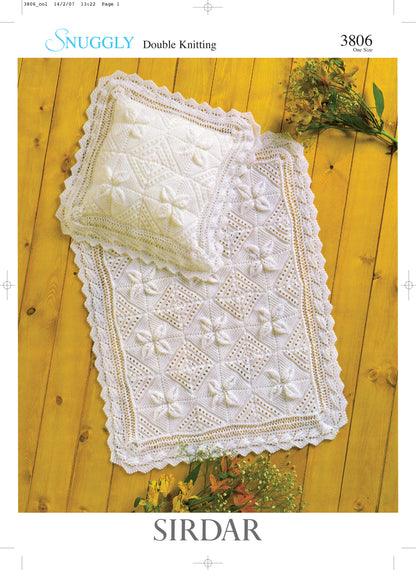 Sirdar Pattern 3806 - Baby blanket or afgan & pillowcase-Snuggly DK - Product image