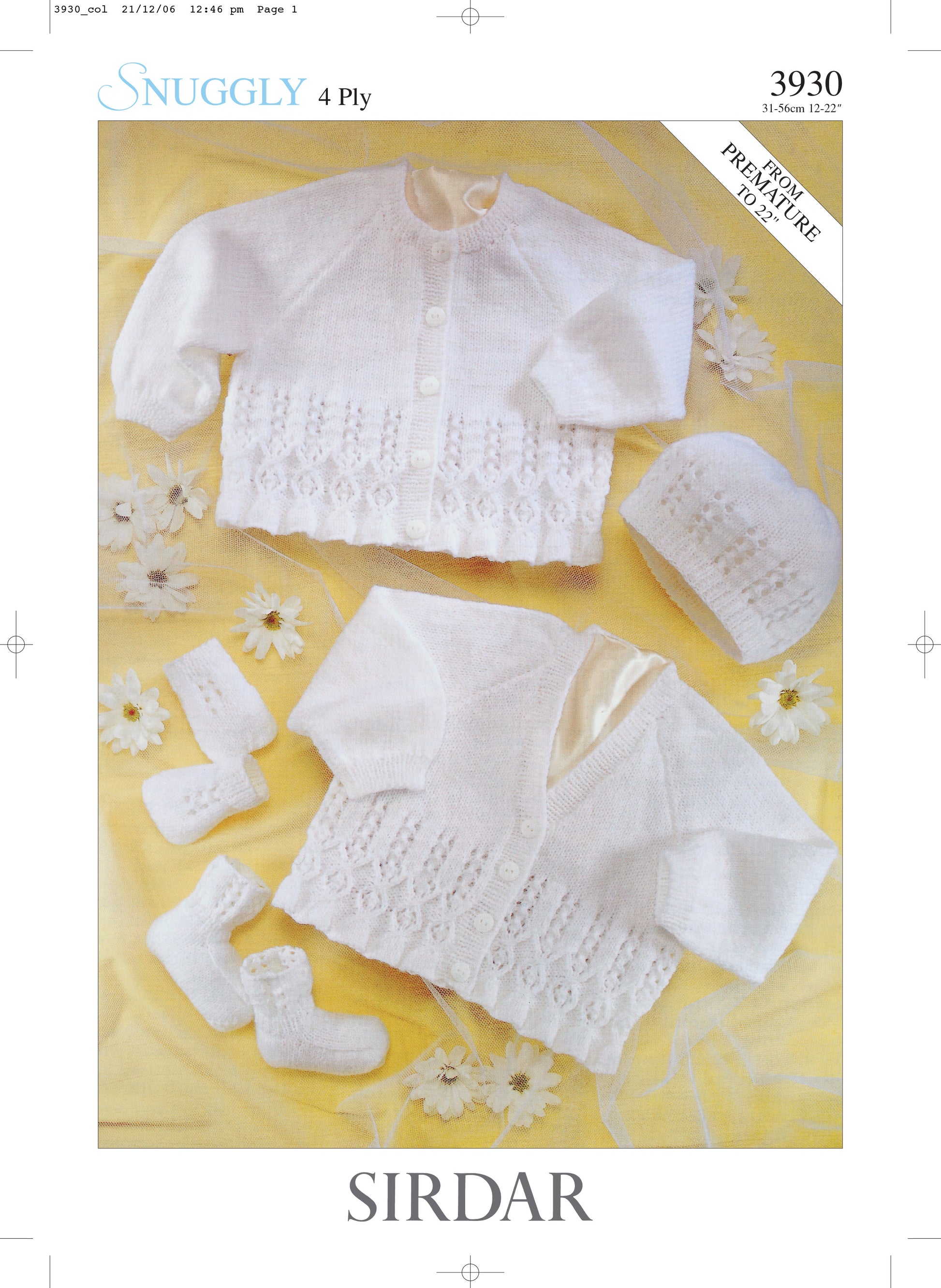 Sirdar Pattern 3930 - Baby cardigan & accessories-Snuggly 4ply - Product image