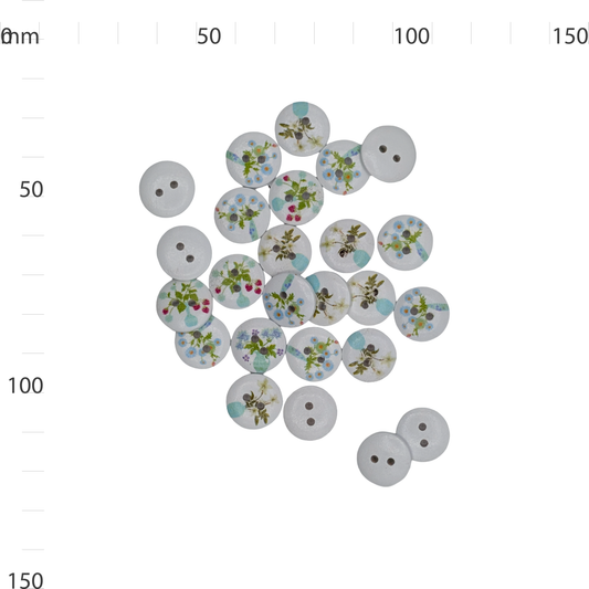 Wooden Flower In Vase Button