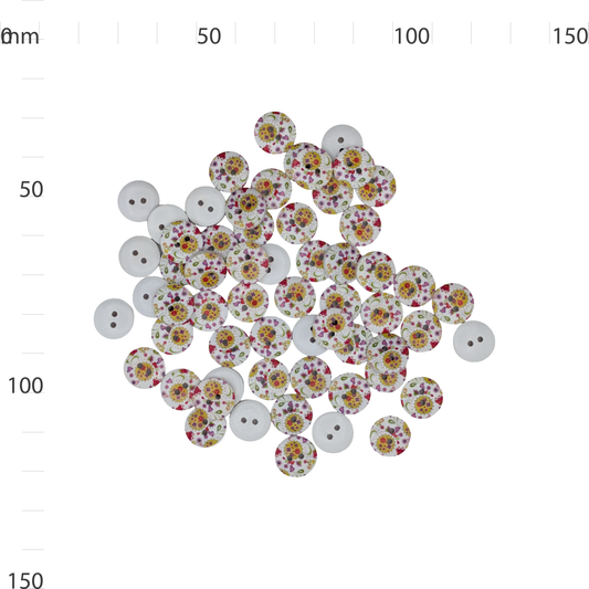 Wooden Spring Sun Button