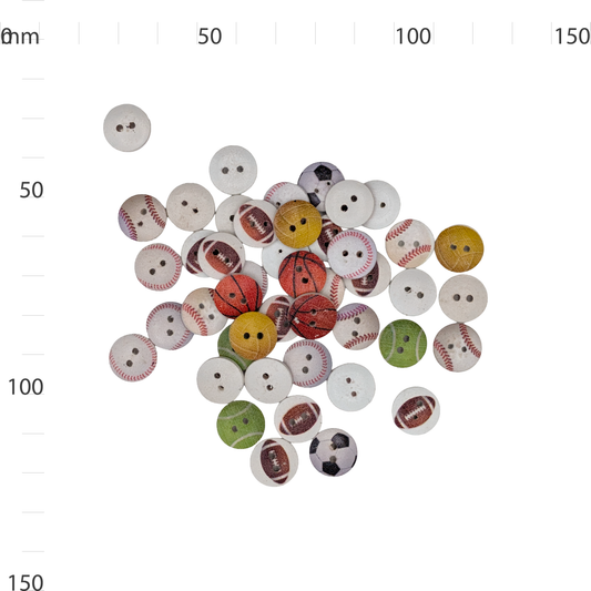 Wooden Sports Print Button