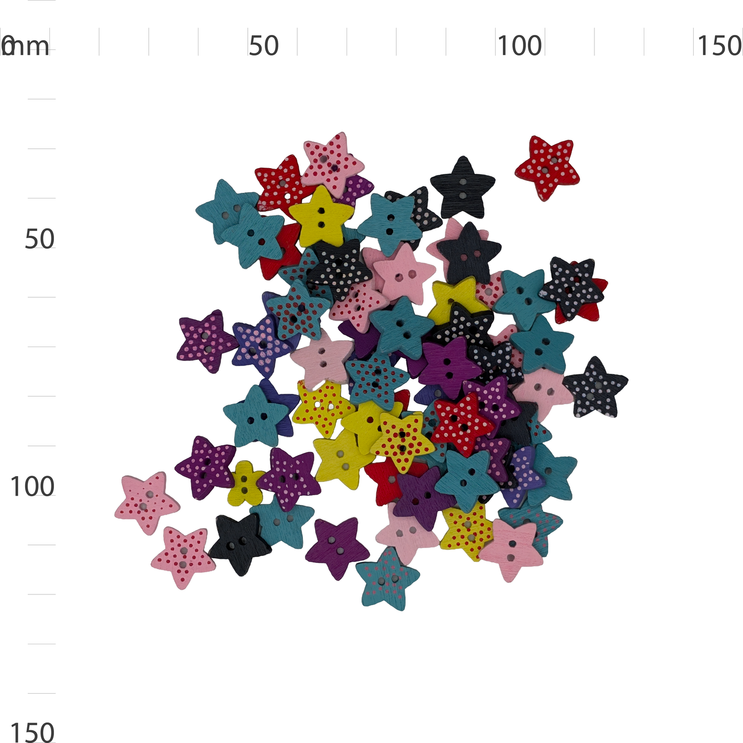 Wooden Polka Dot Star Button