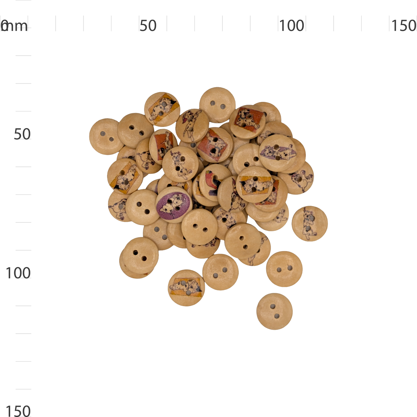 Wooden Dalmatian Button