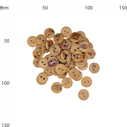 Wooden Dalmatian Button