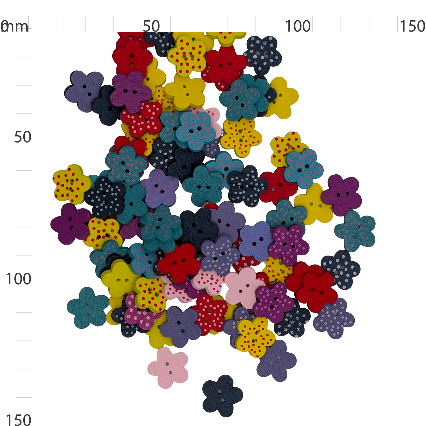 Wooden Dotty Flower Button