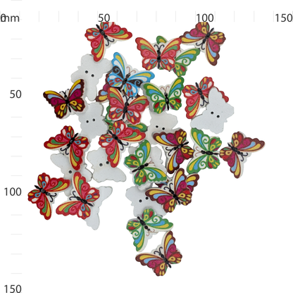 Wooden Butterfly Button