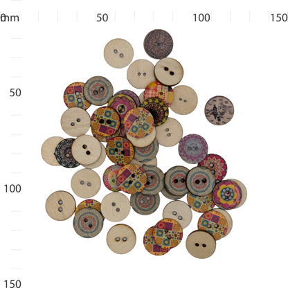 Wooden Pattern Button