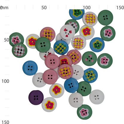 Printed Circular Wooden Button