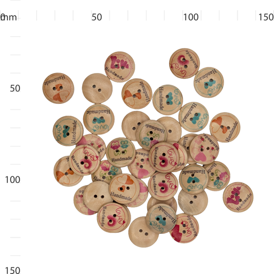Wooden Handmade Love Button