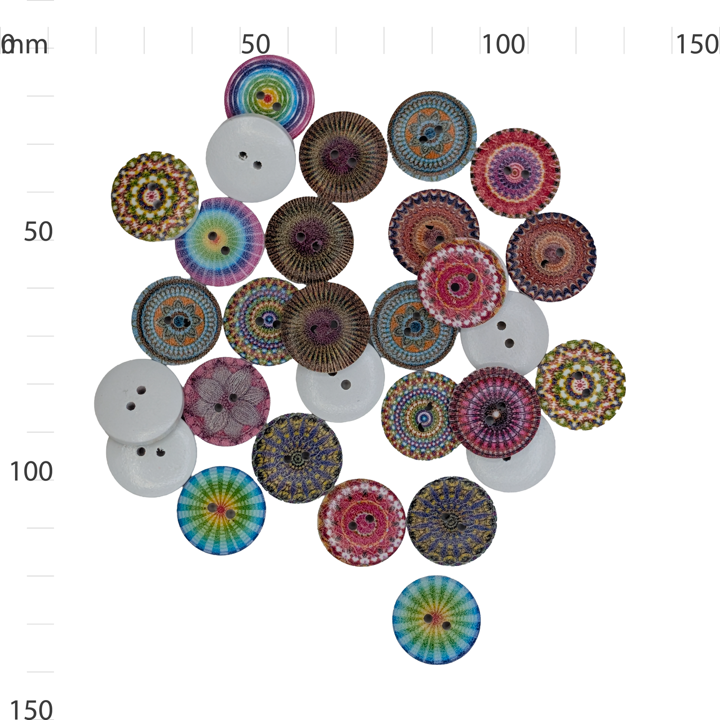 Psychedelic Wooden Button