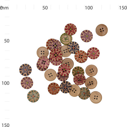 Wooden Star Patten Button