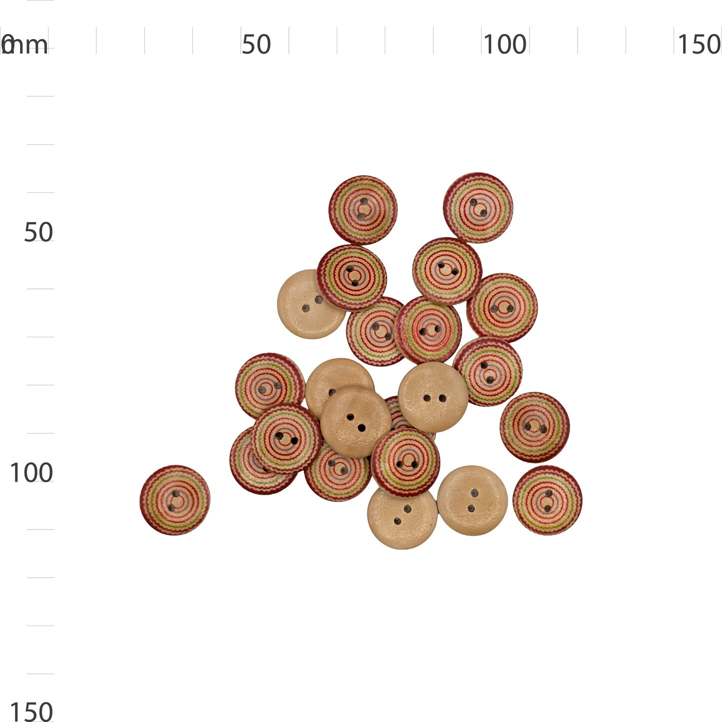 Wooden Circle Print Button