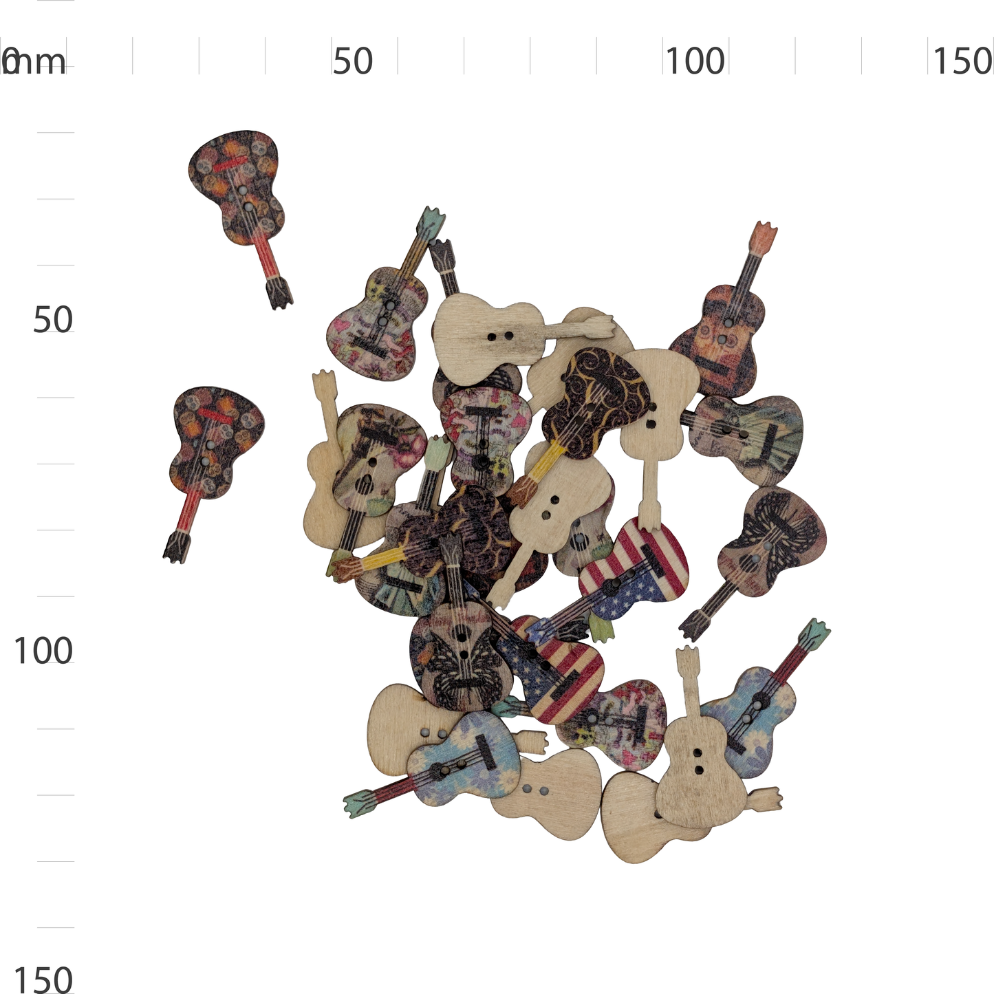 Wooden Guitar Button