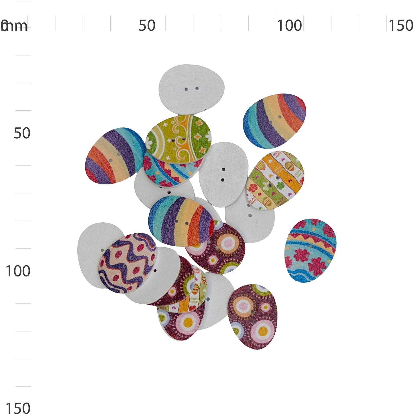 Wooden Easter Egg Button