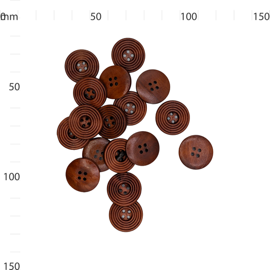 Ribbed Circular Wooden Button