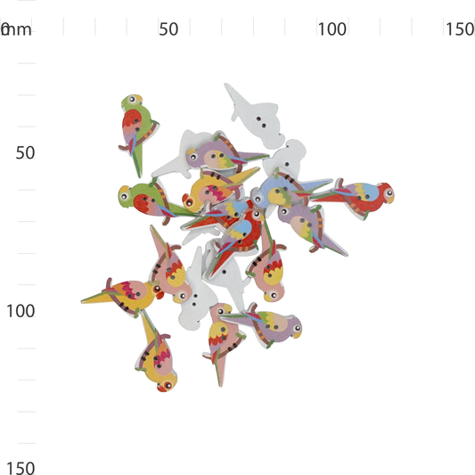 Wooden Parrot Button
