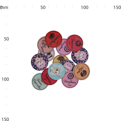 Wooden Cupcake Print Button