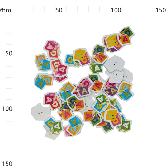 Wooden Toy Block Button