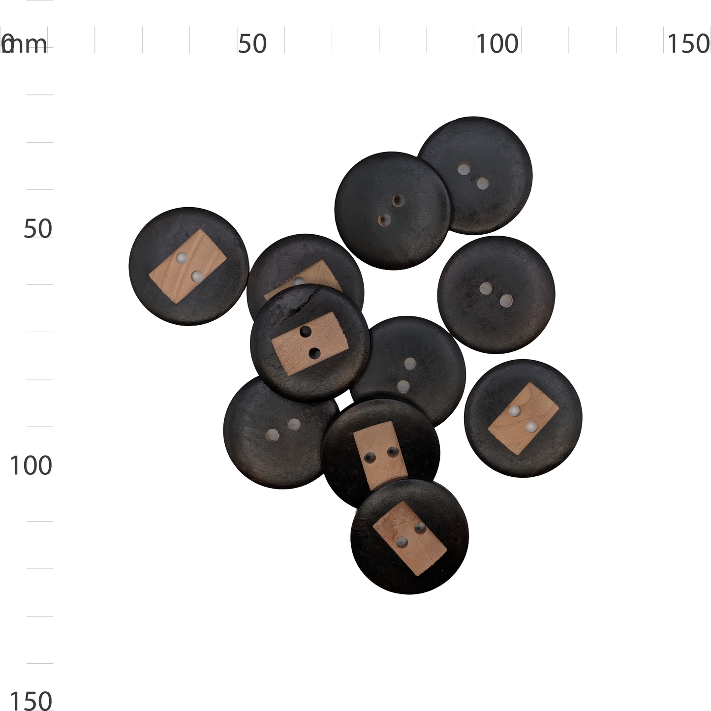 Black Wooden Button With Cut Out