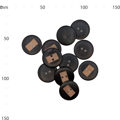 Black Wooden Button With Cut Out