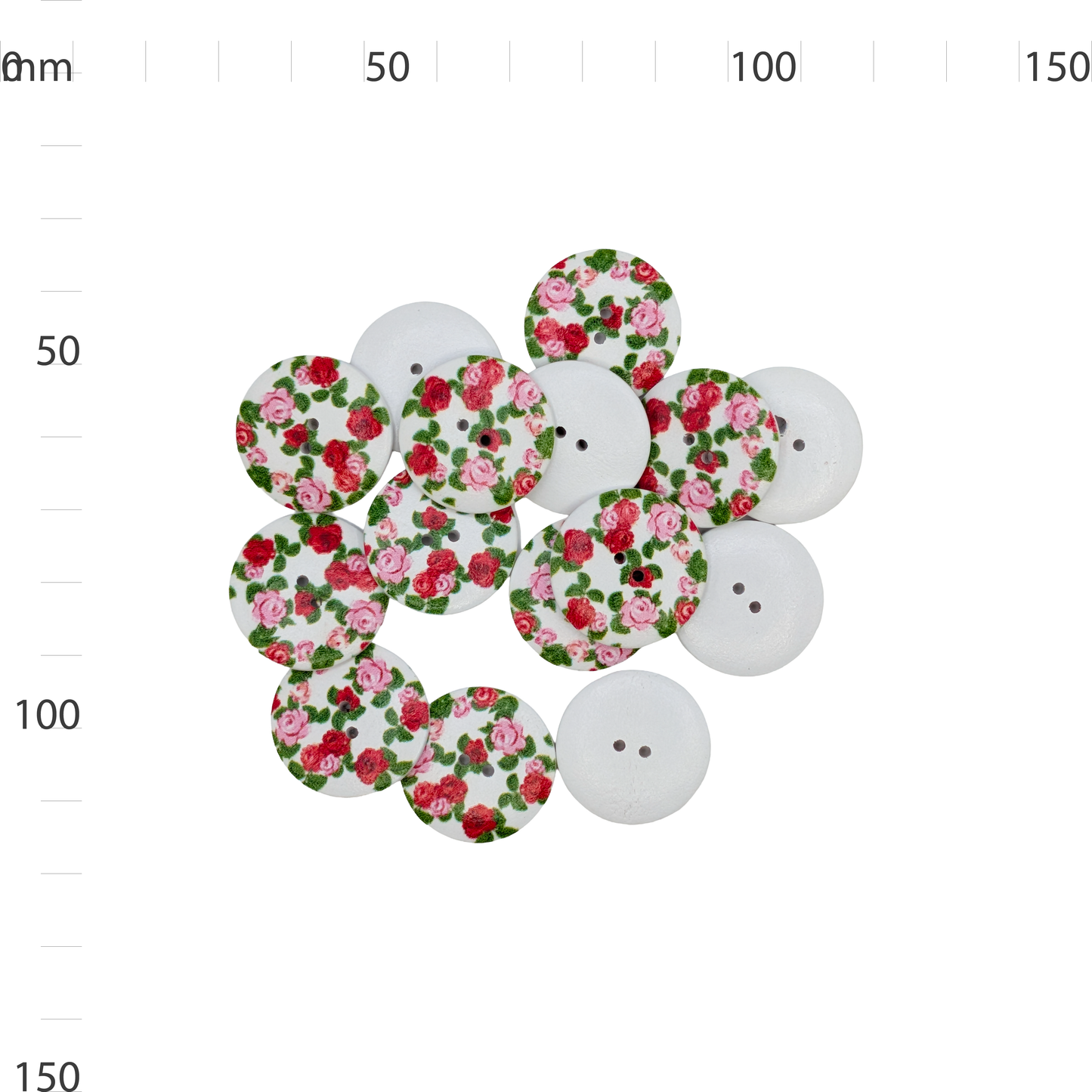 Red And Pink Floral Button