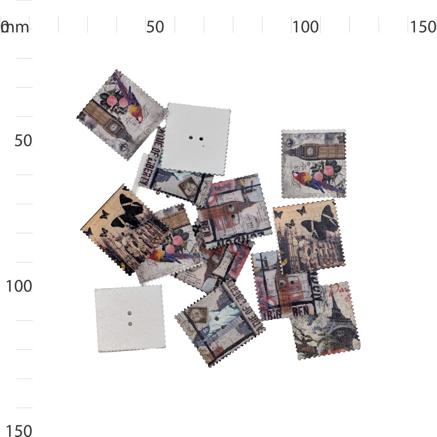 Large Wooden Stamp Button