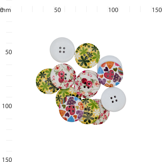 Large Decorative Print Button